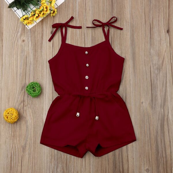 Solid Summer Baby Girls Jumpsuit