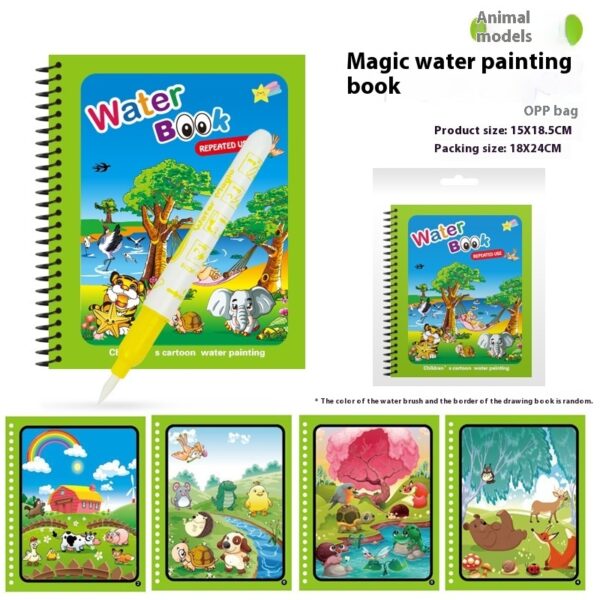 Children's Diy Magic Water Painting Book Creative Magic Water Painting Book Set of 4