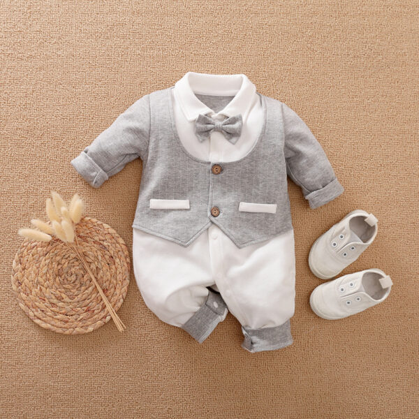 Baby Jumpsuit Spring And Autumn Models Foreign Trade Gentleman Baby Clothes Long-Sleeved Baby Clothes Baby Clothes - Image 9