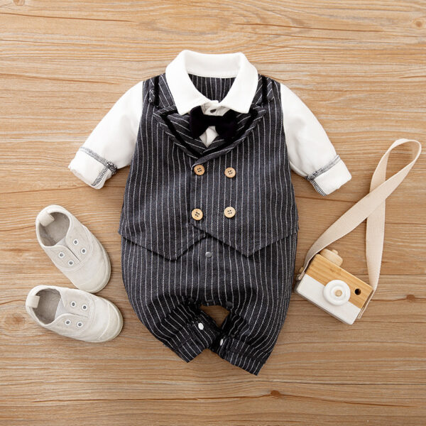 Baby Jumpsuit Spring And Autumn Models Foreign Trade Gentleman Baby Clothes Long-Sleeved Baby Clothes Baby Clothes - Image 6