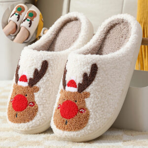 Christmas Shoes Winter Home Slippers Elk Soft Cozy Bedroom Slipper Slip On House Shoes