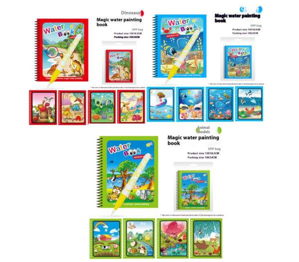 Children's Diy Magic Water Painting Book Creative Magic Water Painting Book Set of 4 - Image 3