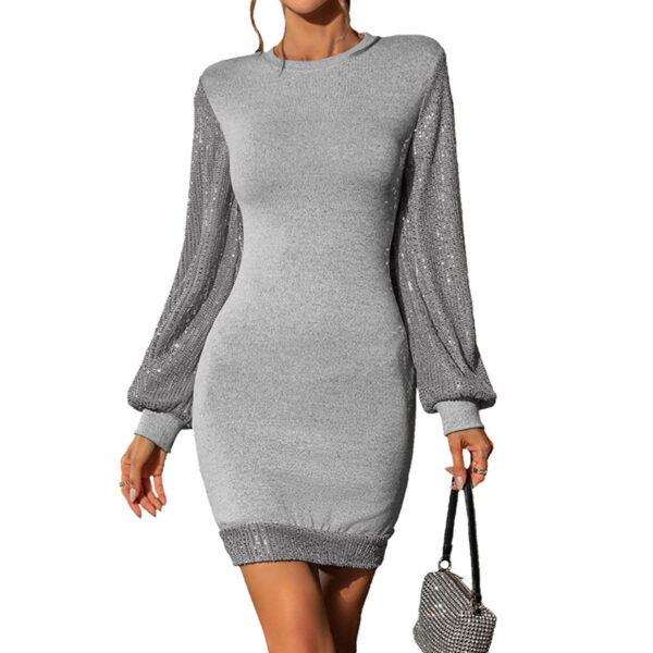 European And American Sequins Dress Leisure Mid-length Pullover - Image 6