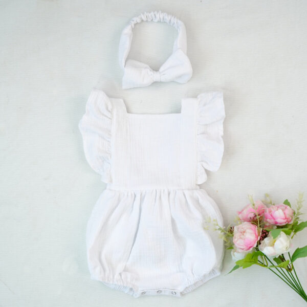 Ruffled short-sleeved girl romper wrinkle bag fart clothing - Image 2
