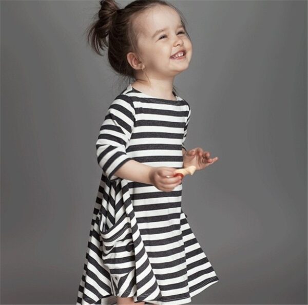 Family Clothing Matching Mother And Daughter Clothes Striped Dresses - Image 3