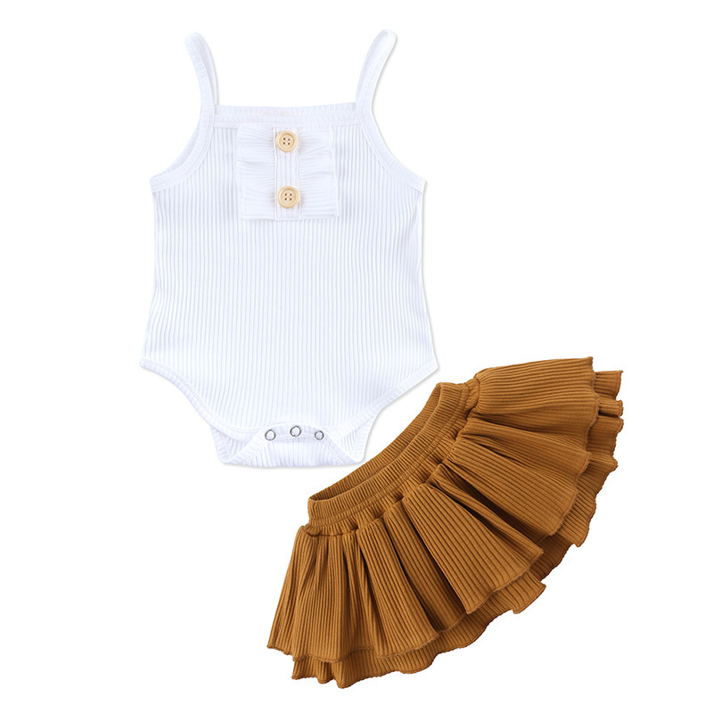 New Baby Clothing Wholesale Girls Summer Romper Skirt Set - Image 3