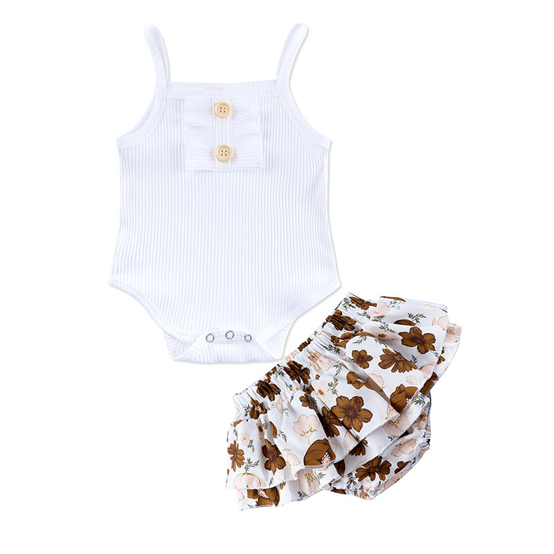 New Baby Clothing Wholesale Girls Summer Romper Skirt Set - Image 5