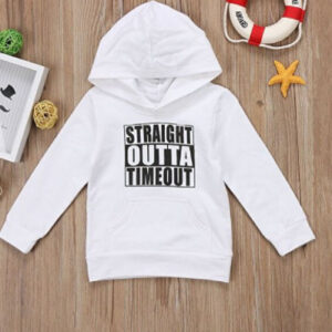 Children’s hooded sweater letter top