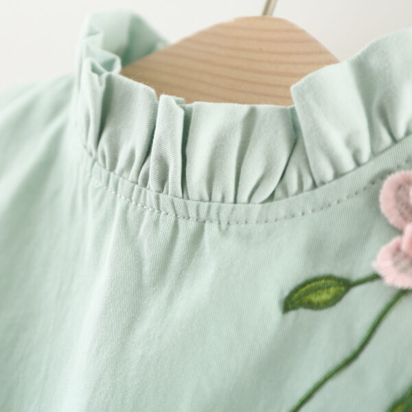 Children's wear autumn girls, cotton long sleeved T-shirt dress, two sets of infant princess skirt set - Image 6