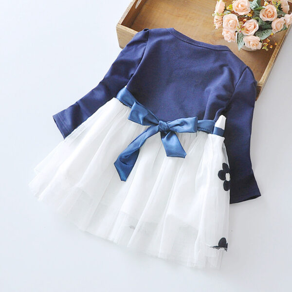 Flower bow long sleeve dress - Image 10